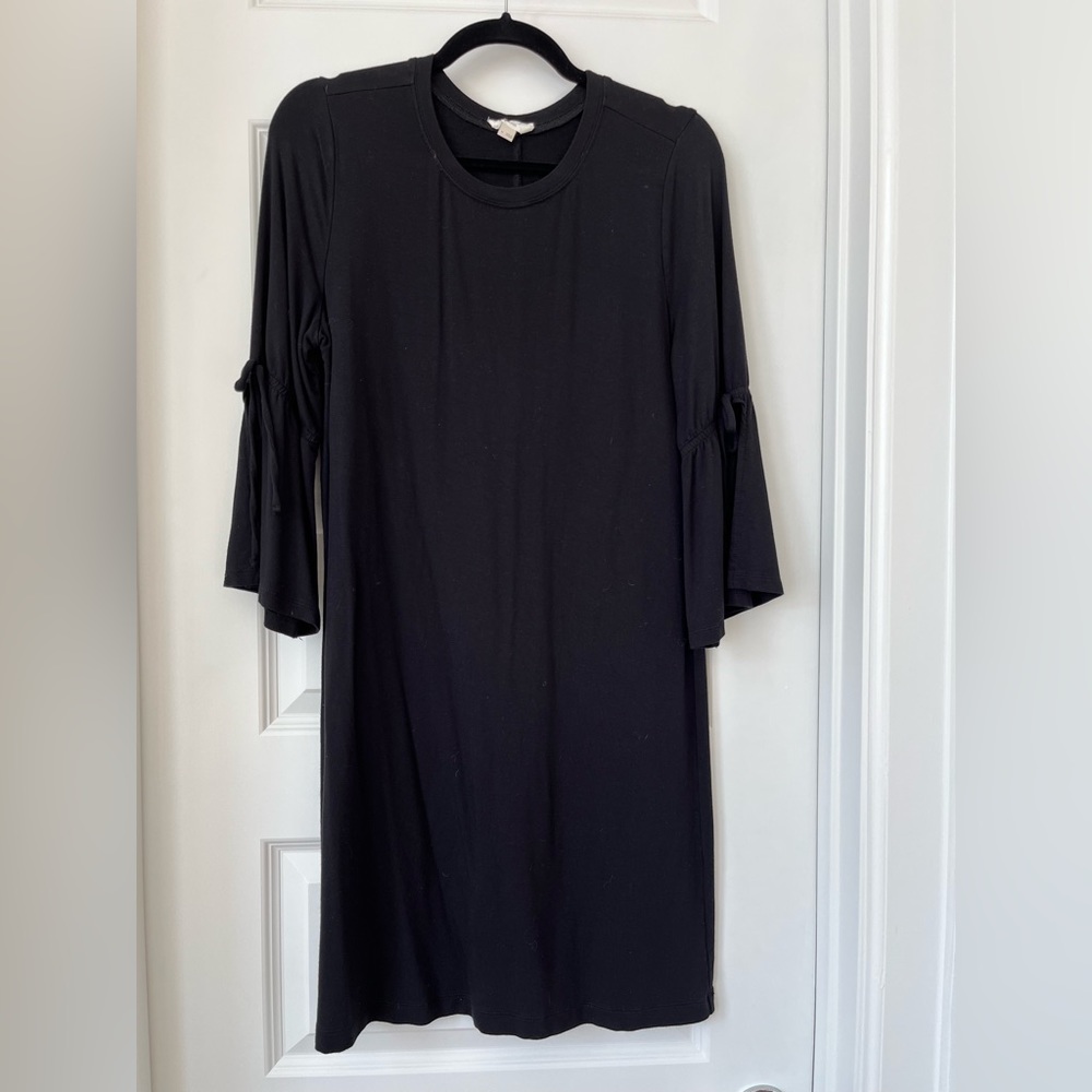 LOFT Black Bell Sleeve Dress